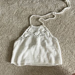 Aerie crochet halter crop